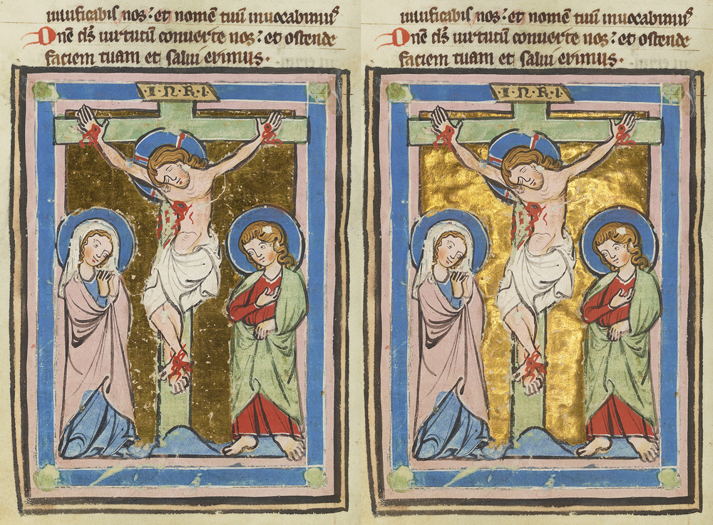 Bodleian Library MS. Liturg. 402. without and with additional direct lighting.